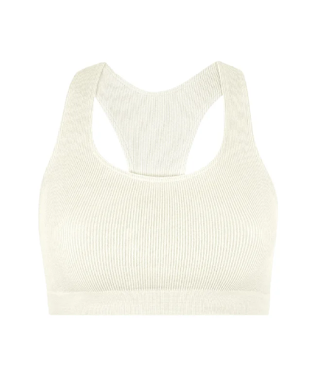 RIBBED ELATED Bra Top | Cream