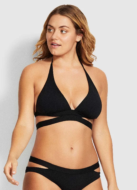 Active Halter Bikini Top - Black