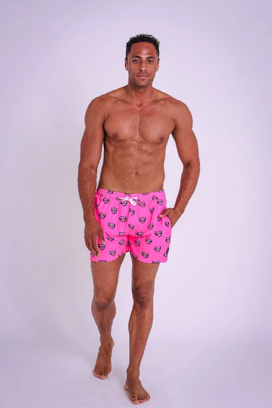 Baewatch Neon Pink Men's Swim Shorts