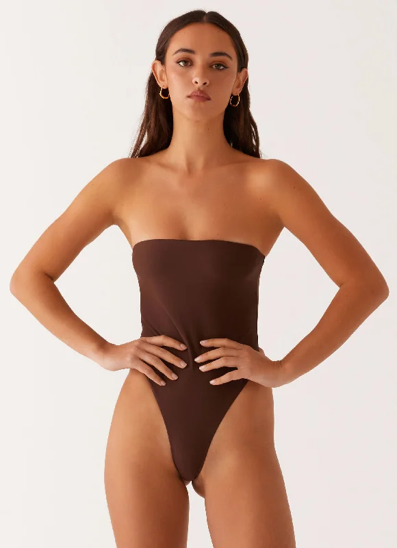 Maxine Strapless One Piece Swimsuit - Brown