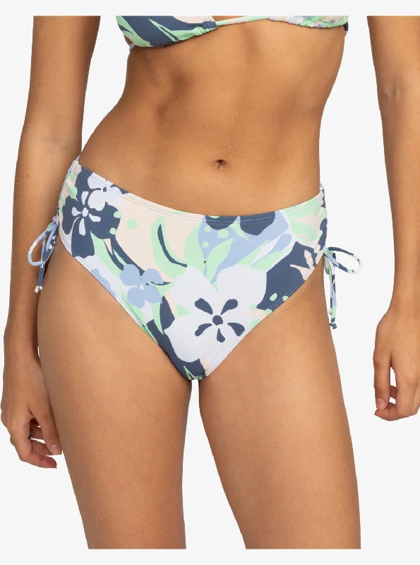 Printed Beach Classics Moderate Side-Tie Bikini Bottoms - Vintage Indigo Archive Roxy