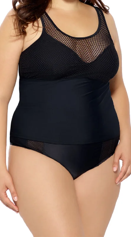 Plus Size Mesh Me High Waisted Swim Bottom