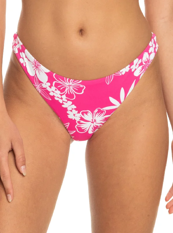 Printed Beach Classics Cheeky Bikini Bottoms - Shocking Pink Hello Aloha