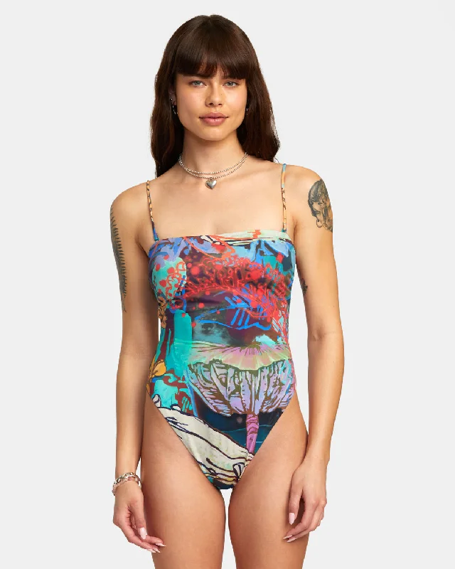 Sage Tubular 1 Piece Med Frn One-Piece Swimsuit - Multi