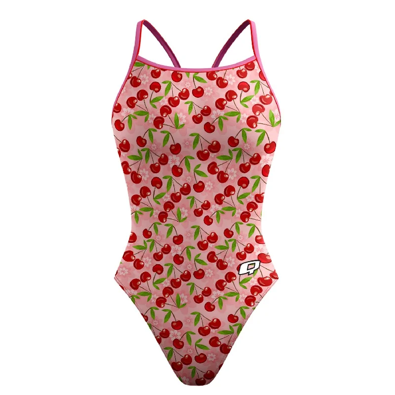 Cherry Picked Skinny Strap Swimsuit