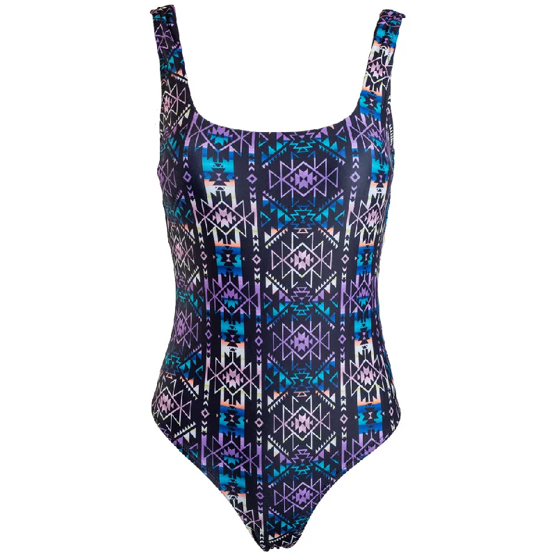 "The Ollie" One Piece Swimsuit Black/Aztec