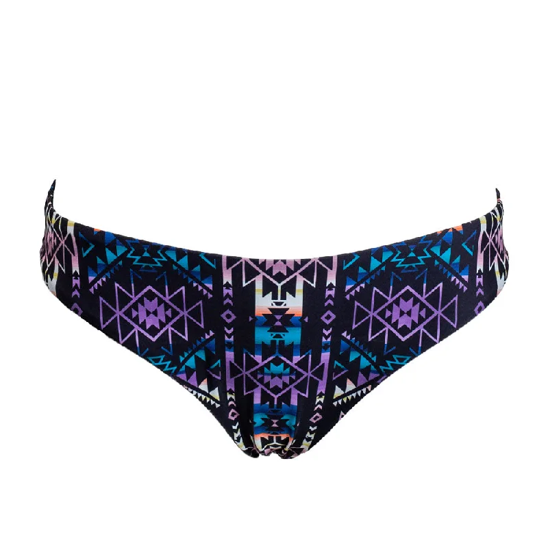 "The Rally" Reversible Swimsuit Bottoms Black/Multi Color Aztec