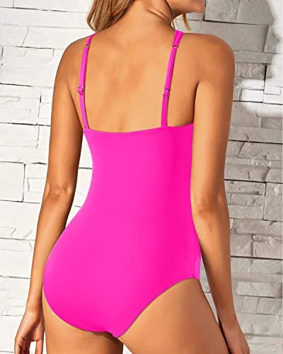 Women's Ruched Swimsuit Criss Cross Cutout Bathing Suit